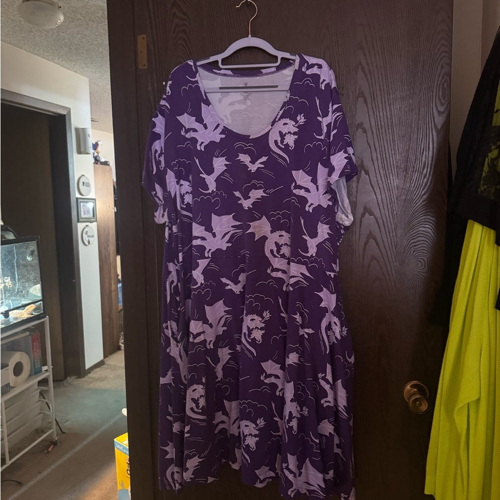 Purple Dragon Print Dress Size 32-34